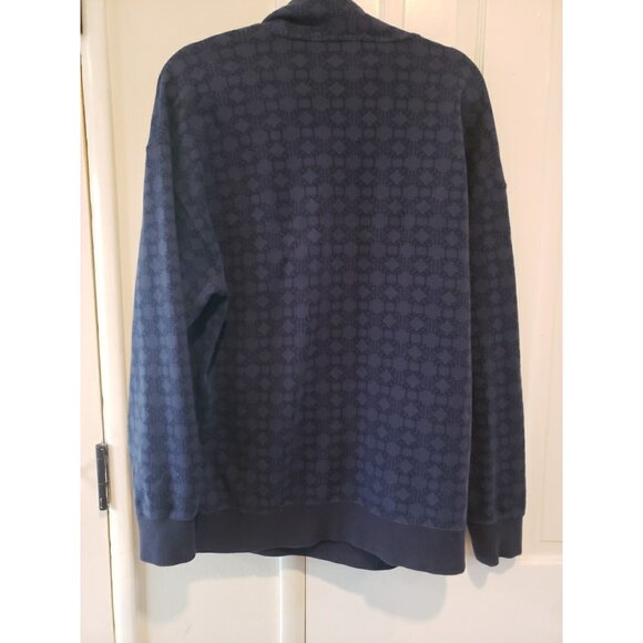 Puma X Dapper Dan Sweatshirt Jacket 1/4 Zip Navy All Over Logo Sz L Pockets - Picture 9 of 11